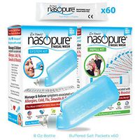 Dr. Hana’s Nasopure The “Nicer Neti Pot” | System & Refill Kit | 8 Ounce Bottle with 60 Buffered Salt Packets | Allergy and Congestion Relief Nasal Wash