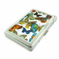 1960s Or 70s Mod Butterflies 1 Double-Sided Cigarette Case with lighter, ID Holder, and Wallet D-304