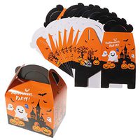 STOBOK 10pcs Halloween Paper Boxes Candy Boxes with Handle Pumpkin Pattern Portable Gift Boxes for Halloween Party
