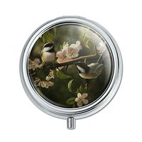 Chickadees Songbirds Spring Blossoms Pill Case Trinket Gift Box