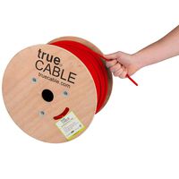 Cat6 Plenum Shielded (CMP), 1000ft, Red, 23AWG Solid Bare Copper, 550MHz, ETL Listed, Overall Foil Shield (FTP), Bulk Ethernet Cable, trueCABLE