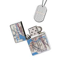 New Vibe Silver Flip Top Lighter - New York Subway Map