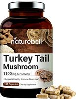Turkey Tail Mushroom, 1100mg Per Serving, 180 Capsules, Powerfully Supports Positive Mood, Mind and Promote Healthy Nervous System and Immune System, Non-GMO.