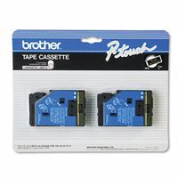 Brother® P-Touch® Laminated TC-33 Tape Cartridges for P-Touch Labelers, 1/2"w, Gold on Black, 2/Pack