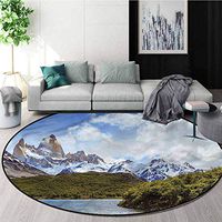 Landscape Modern Vintage Rugs,South Argentinean Alps Carpet Door Pad for Bedroom/Living Room/Balcony/Kitchen Mat Diameter-35