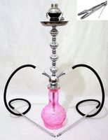 Hookah 28" Pink 2 hose shisha nargila bar hookas nargile glass water Vase pipe