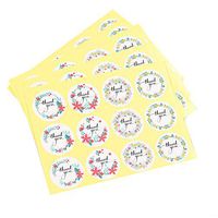 30PCS Floral Wreath Thank You Stickers - 1.5" Circle Labels/4 Designs/360 per Pack, for Weddings, Bridal Showers, Birthday, Baby Shower, Cards, Business, Packing Labels