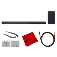 LG SL10YG 5.1.2 ch High Res Audio Sound Bar with Meridian Technology Bundle with Monoprice Universal Soundbar Bracket, Deco Gear 6FT HDMI 2.0 Cable and Microfiber Cleaning Cloth