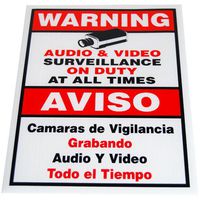 GW Security 18 x 12 Inches Warning Security Sign for CCTV Security Camera Surveillance Video System