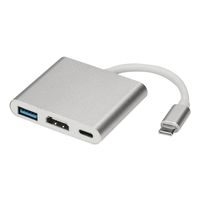 Tiean Type C To 4K HDMI USB 3.0 Charging HUB Adapter USB-C 3.1 Converter For Macbook (Silver)