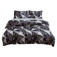 Muicook Bedding Set,Simple and Fashionable Cotton Cotton Bedding Quilt Cover Pillowcase Three-Piece, Hypoallergenic, Wrinkle & Fade Resistant Bedding (Black,228X228)