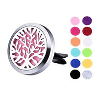 VALYRIA Tree of Life Aromatherapy Car Air Freshener Aromatherapy Essential Oil Diffuser Locket with Vent Clip 38mm Dia. (Style 7)