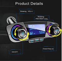 FM Transmitter Bluetooth 5.0 Version for Car, Lighting (5V/3A) QC3.0 Quick Charge, Hi-Fi Wireless In-Car Radio Adapter with Modulator Handsfree Calling, Dual USB Charge Ports, U Disk/TF Card Supported
