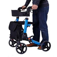 Rolling Walkers Compact Rollator for Seniors, Aluminum Side-Fold with Paded Seat