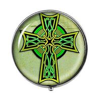 Green Cross Spiritual - Jesus Religious Pill Box - Charm Pill Box - Glass Candy Box
