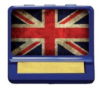 Tobacco Case Hand Roller Rolling Machine Cigaretes Metal UK Great Britain Blue