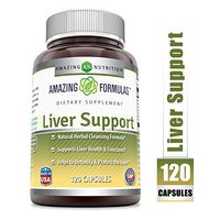 Amazing Formulas Liver Support 120 Capsules(Non-GMO,Gluten Free) Natural Herbal Cleansing Formulas *Supports Liver Health & Function *Helps Detoxify & Protect Liver