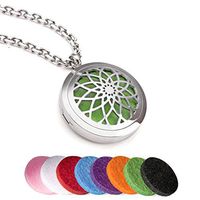 EVERLEAD Essential Oils Diffuser Stainless Steel Carving Magnetic Locket Aromatherapy Pendant Necklace