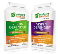 Vision Defender Vegan Eye Vitamins: Macula Health Supplements Bundle Containing 2 Products: AMD & MZ (90 Days Supply). AREDS 2 Formula (Lutein, Zinc, Vitamins C & E) Plus Meso-Zeaxanthin. Made in UK