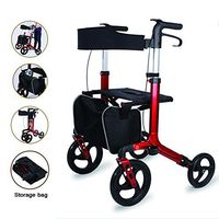DNNAL Rolling Walkers Multifunction Luxury Aluminum Walker Elderly Shopping Cart Send Storage Bag