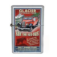 Wind Proof Dual Torch Refillable Lighter Vintage Poster D-028 Glacier National Park - Red Jammer Vintage Sign