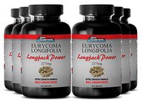 Maca Supplement - Longjack Power Eurycoma Longifolia 2275mg - Male Virility Enhancement Pills (6 Bottles - 360 Tablets)