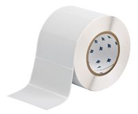 Brady THT-55-428-1 4" Width x 2" Height, B-428 Metallized Polyester, Matte Finish Silver Thermal Transfer Printable Label (1000 per Roll)