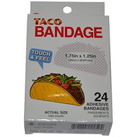 BioSwiss Novelty Bandages Self-Adhesive Funny First Aid, Novelty Gag Gift (24pc) (Taco)