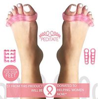Gel TOE SEPARATORS and Toe STRECHERS Kit Pink By PEDITATE: Instant RELIEF For Common Feet Problems. Bunion CORRECTOR, Hammer Toes & More! - SUPPORTS National BREAST CANCER Foundation Pink