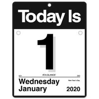 AT-A-GLANCE 2020 Daily Wall Calendar, 8-1/2" x 8", Small, One Page Per Day,"Today is" Design, Recycled (K4-00)