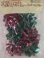 24 Green & Plum Christmas Bows Self Stick 3"