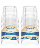 Embellish Crystal Clear Disposable Heavy Duty Plastic 5 Oz Dessert Cups, 40 Tumblers, Ideal For Wedding, Catering, Parties, Buffets, Events, Or Everyday Use, 2 Pack