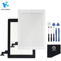 KAKUSIGA Compatible with ipad 2 Touch Screen Glass Digitizer Replacement, Home Button Flex, Adhesive Tape,Repair Tools kit (Black)