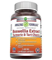 Amazing Formulas Boswellia Extract Turmeric & Tart Cherry 2400mg Veggie Capsules-Supports Muscle, Joint & Connective Tissue Health (Non GMO,Gluten Free)(120 Count)