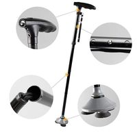 jkl Multifunction Folding Crutches,Portable 5-Files Adjustable Walking Canes,Lightweight Non-Slip Aluminium Stick for Man Women