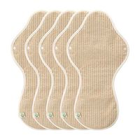 think ECO [5-Pads] Organic Reusable Cotton Cloth Panty Liner Pads, Menstrual Liner Pads, Sanitary Napkins, Five Pads Set (Night Pad, XL)