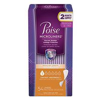 Poise Microliners Regular Length, Lightest Absorbency, 54 Count