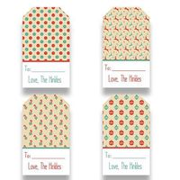 Set of 12 Personalized Stickers - Green/Red Tags (GT51)