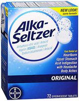 Alka-Seltzer Original Effervescent Antacid Tablets 72 ea, Pack of 2
