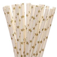 Gold Star Paper Straws (25)