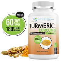 Turmeric Curcumin - 2250mg/d - 180 Veggie Caps - 95% Curcuminoids with Black Pepper Extract (Bioperine) - 750mg Capsules - Most Powerful Turmeric Supplement with Triphala