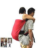 LUCKYYAN Waterproof Double Layer Oxford Cloth Disabled Stairs Transfer Aid Strap, Patient Transfer Harness Sling (Black + Red)