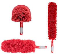 Miloo Duster Kit - 3 Pack Assortment of Dusting Kit Extension Pole Attachments - Cobweb Corner Duster, Microfiber Feather Duster and Flexible Ceiling Fan Duster (Extension Pole not Included)