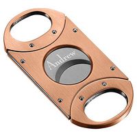 Personalized Visol Balboa Polished Copper Double Guillotine Cigar Cutter with Free Text Laser Engraving