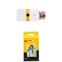 KODAK Smile Instant Print Digital Camera - White/Yellow with Kodak 2ʺx3ʺ Premium Zink Photo Paper (50 Sheets)