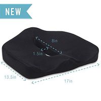 LiBa Black Memory Foam Orthopedic Seat Cushion Chair Non Slip Home Office Car Stadium Wheelchair Pain Relief Sciatica Low Back Tailbone Coccyx Prostate Hemorrhoid