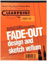 Clearprint 1000H Design Vellum Pad with Printed Fade-Out 1mm Grid, 16 lb., 100% Cotton, 8-1/2 x 11 Inches, 50 Sheets, Translucent White (10007410)