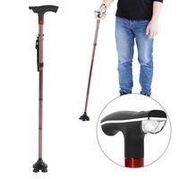 Old Man Walking Stick Adjustable Telescopic Walking Stick Folding Aluminum Walking Stick with LED Light T-Handle Comfortable Non-Slip