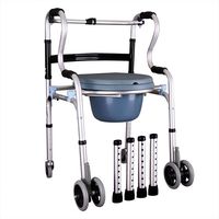 ROMX-Advanced Walker/Multi-Function Walker/Walker Walker + Aluminum Walker Adjustable Height Collapsible Stand (Walker + Toilet)