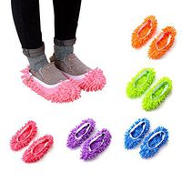 HooAMI 10pcs (5 Pairs) Washable Dust Mop Slippers Shoes Cover,Multi Function Soft Reusable Microfiber Floor Cleaning Shoes for Bathroom Office Kitchen House Polishing Cleaning